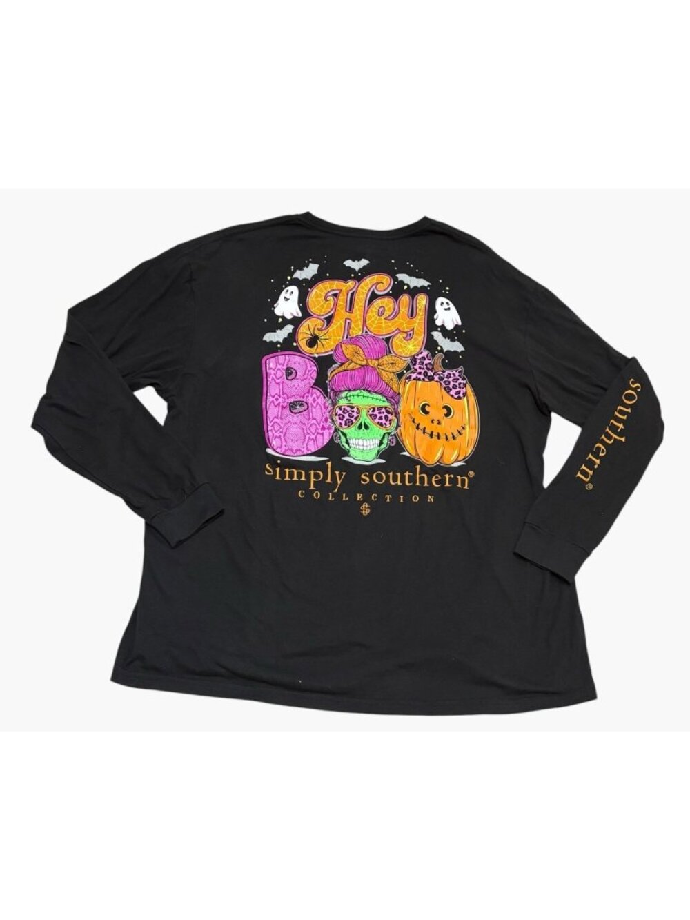 Simply Southern Halloween T shirt Boo Crew Pumpkin Ghost Monster Womens Sz XL